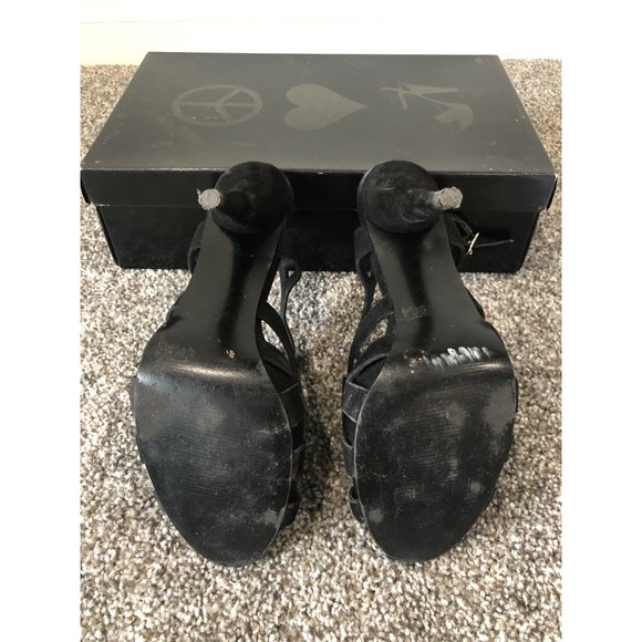 STEVE MADDEN MAKEL BLACK SUEDE HEELS - 8 - Picture 6 of 7